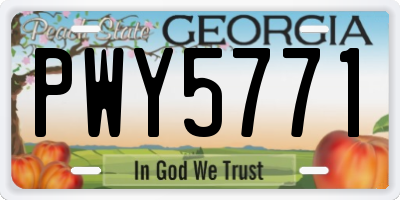 GA license plate PWY5771