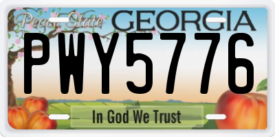 GA license plate PWY5776