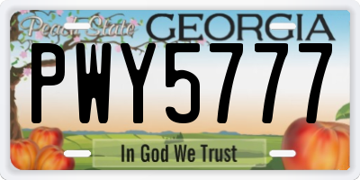 GA license plate PWY5777