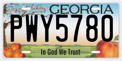 GA license plate PWY5780