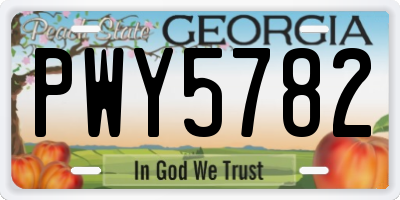 GA license plate PWY5782