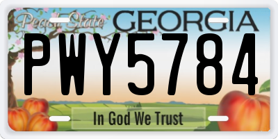 GA license plate PWY5784