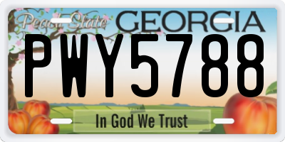 GA license plate PWY5788