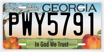 GA license plate PWY5791