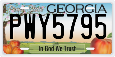 GA license plate PWY5795