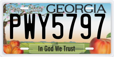 GA license plate PWY5797