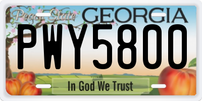GA license plate PWY5800