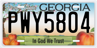 GA license plate PWY5804