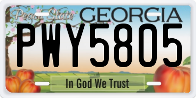 GA license plate PWY5805