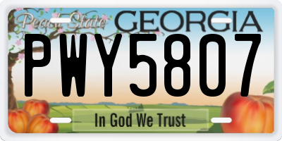 GA license plate PWY5807