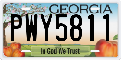GA license plate PWY5811