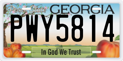 GA license plate PWY5814