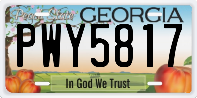 GA license plate PWY5817