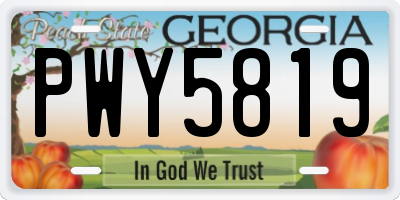 GA license plate PWY5819