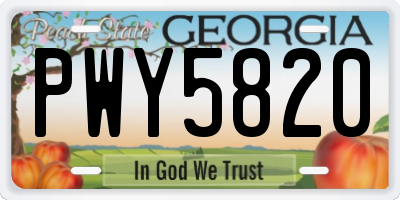 GA license plate PWY5820