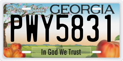 GA license plate PWY5831