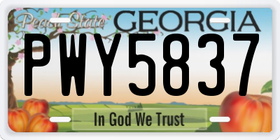 GA license plate PWY5837