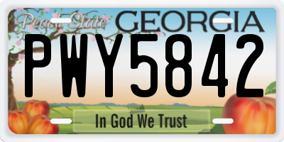 GA license plate PWY5842