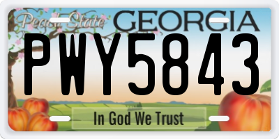 GA license plate PWY5843