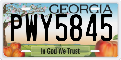 GA license plate PWY5845