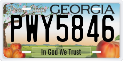 GA license plate PWY5846