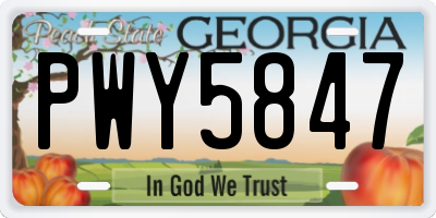 GA license plate PWY5847