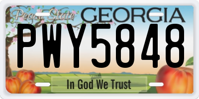 GA license plate PWY5848
