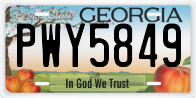 GA license plate PWY5849