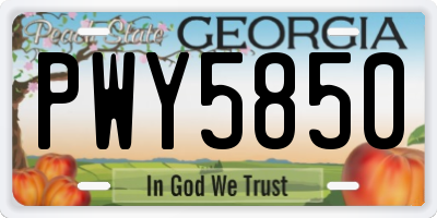 GA license plate PWY5850