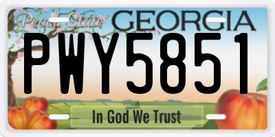 GA license plate PWY5851