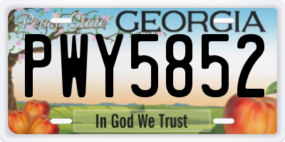 GA license plate PWY5852