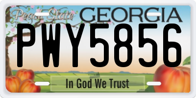GA license plate PWY5856