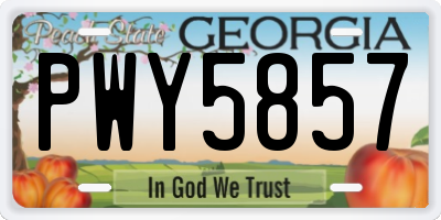 GA license plate PWY5857