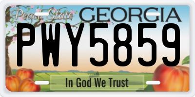 GA license plate PWY5859
