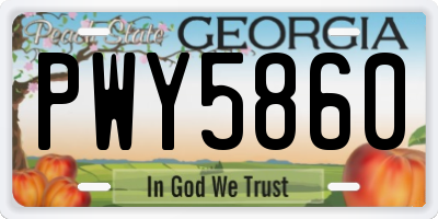GA license plate PWY5860
