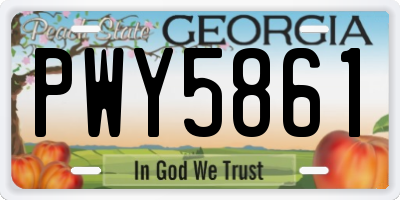 GA license plate PWY5861
