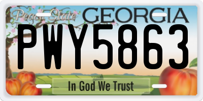 GA license plate PWY5863