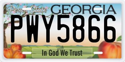GA license plate PWY5866