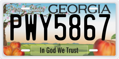 GA license plate PWY5867