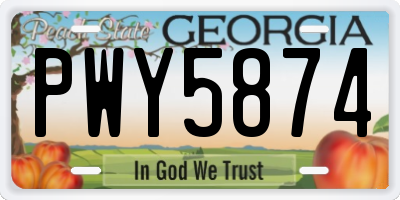 GA license plate PWY5874