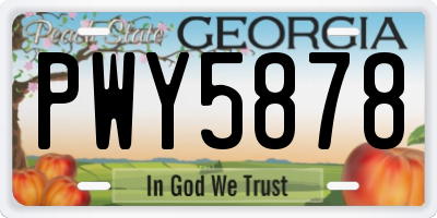 GA license plate PWY5878