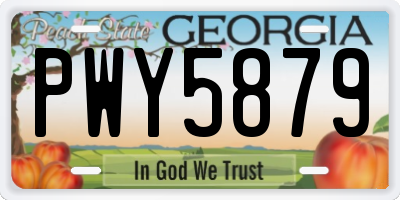 GA license plate PWY5879