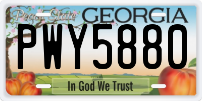 GA license plate PWY5880