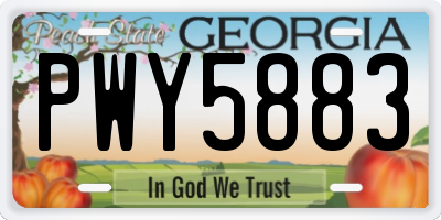 GA license plate PWY5883
