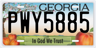 GA license plate PWY5885