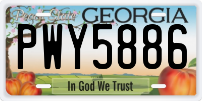 GA license plate PWY5886