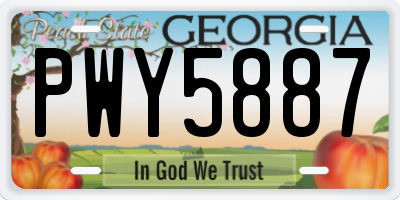 GA license plate PWY5887