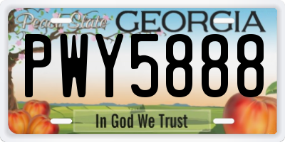 GA license plate PWY5888