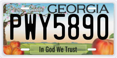 GA license plate PWY5890