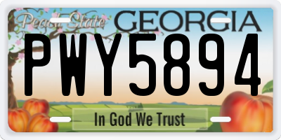 GA license plate PWY5894